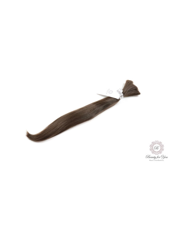 Włosy polskie dziewicze kolor średni brąz / jasny brąz 38 cm 49 g