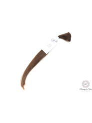 Włosy polskie dziewicze kolor średni brąz / jasny brąz 35-38 cm 21 g