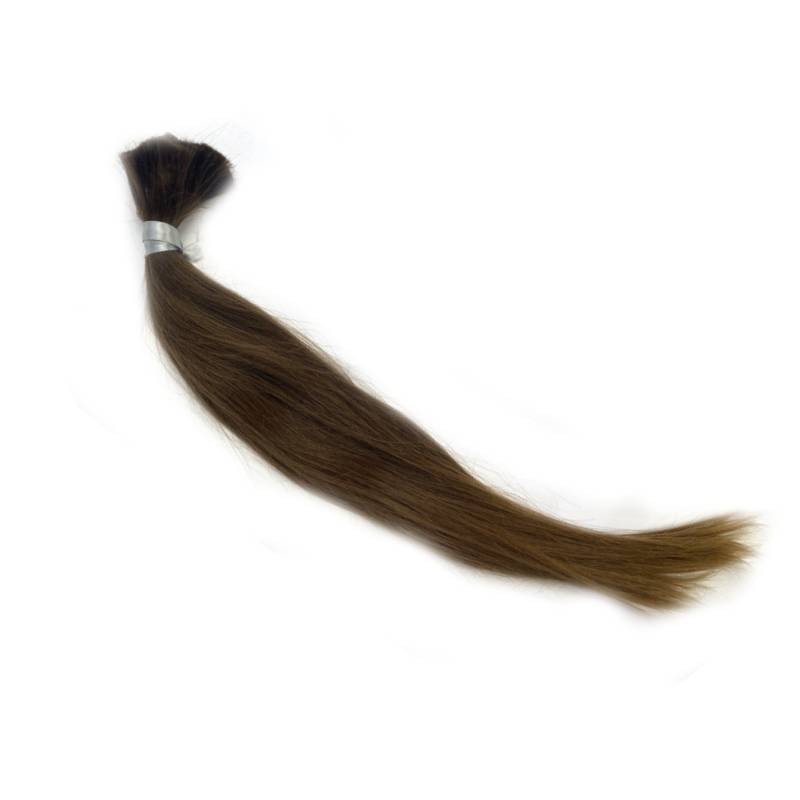 Włosy dziewicze w kitce proste jasny brąz 50cm 87g