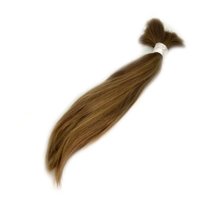 Włosy dziewicze w kitce proste złocisty jasny brąz 35cm 150g