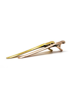 Klipsy duże metalowe do włosów gold / rose gold - 6 sztuk