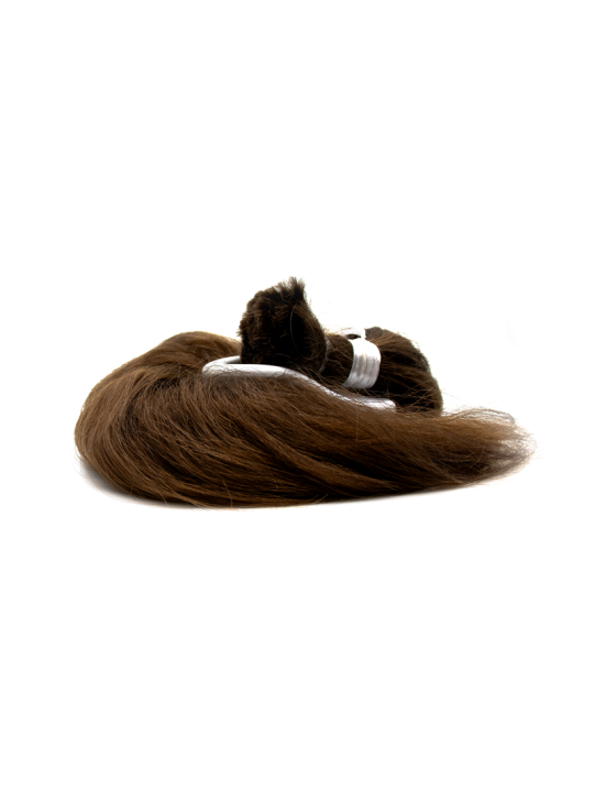 Włosy słowiańskie dziewicze średni / jasny brąz 55–60cm 155g