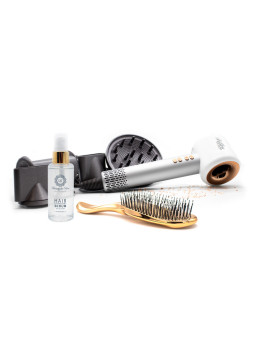 Profesjonalny zestaw do stylizacji włosów – suszarka, szczotka, serum