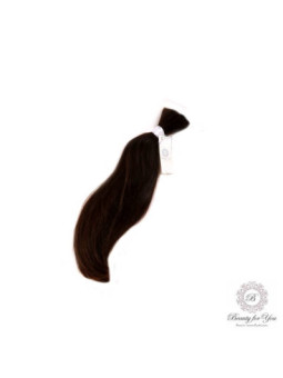 Włosy dziewicze w kitce średni brąz 39 cm 62 g