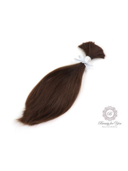 Włosy dziewicze podatne średni / jasny brąz 34 cm 41 g