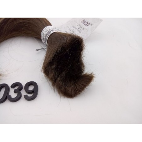 Włosy dziewicze średni brąz dł. 22 cm, 60 gram